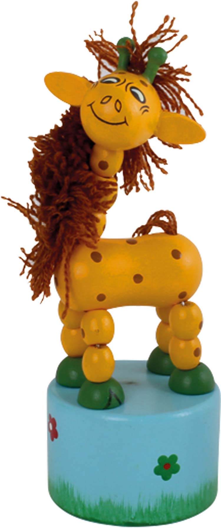 Reh Dino Hund Maus Pferd Kuh Figuren Holz Drückfigur Wackelfigur Wackeltier